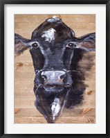 Framed Black Cow