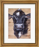 Framed Black Cow