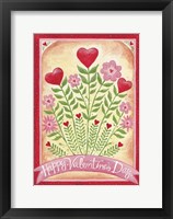 Framed Valentines Day Happy Flowers