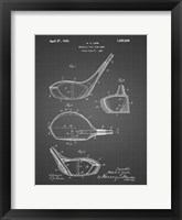 Framed Metallic Golf Club Head Patent - Black Grid