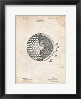 Framed Golf Ball Patent - Vintage Parchment