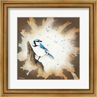 Framed 'Weathered Friends - Blue Jay' border=
