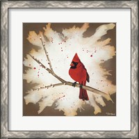 Framed 'Weathered Friends - Cardinal' border=