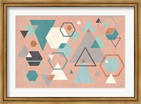 Framed Abstract Geo I Pink