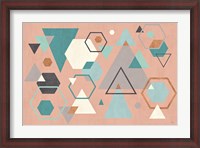 Framed Abstract Geo I Pink