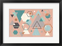 Framed Abstract Geo I Pink