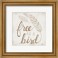 Framed 'Free as a Bird Beige' border=