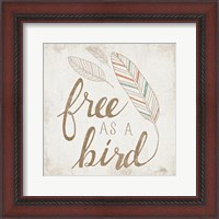 Framed 'Free as a Bird Beige' border=