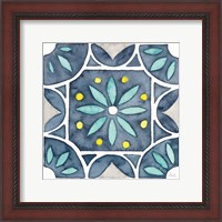 Framed Garden Getaway Tile VIII Blue