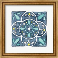 Framed Garden Getaway Tile VII Blue