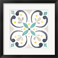 Framed 'Garden Getaway Tile IV White' border=