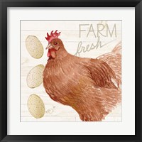 Framed 'Life on the Farm Chicken II' border=