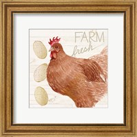 Framed 'Life on the Farm Chicken II' border=
