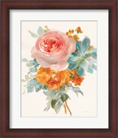 Framed Garden Bouquet II Orange Red