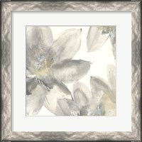 Framed Gray and Silver Flowers I