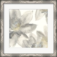 Framed 'Gray and Silver Flowers I' border=