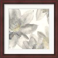 Framed Gray and Silver Flowers I