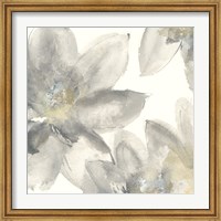 Framed Gray and Silver Flowers I