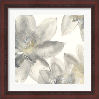 Framed 'Gray and Silver Flowers I' border=