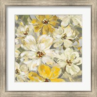 Framed Scattered Spring Petals Yellow Gray Crop