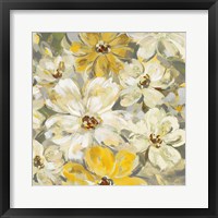 Framed Scattered Spring Petals Yellow Gray Crop