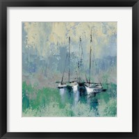 Framed 'Boats in the Harbor II' border=