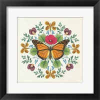 Framed 'Butterfly Mandala I' border=