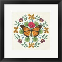 Framed 'Butterfly Mandala I' border=
