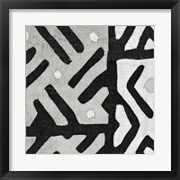 Framed 'Kuba Cloth I Square II BW' border=