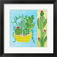 Cacti Garden IV no Birds and Butterflies Framed Print