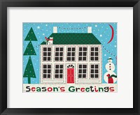 Framed Jolly Holiday Home on Blue