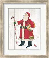 Framed Vintage St Nick II no Words on White Wood