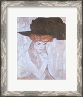 Framed Woman with Black Feather Hat