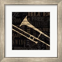 Framed 'Jazz Improv IV' border=