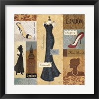 Framed 'Couture Paris & London II' border=
