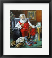 Framed Santa In Chair