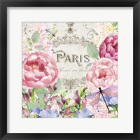 Framed 'Paris Flower Market I' border=