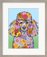 Framed Flowers Poodle