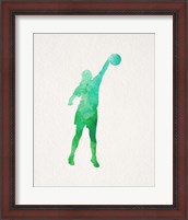 Framed Basketball Girl Watercolor Silhouette Part I