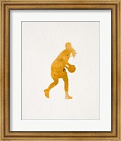 Framed Basketball Girl Watercolor Silhouette Part III