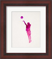Framed Basketball Girl Watercolor Silhouette Part IV