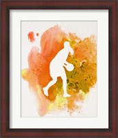 Framed Basketball Girl Watercolor Silhouette Inverted Part III