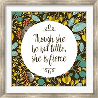 Framed Though She Be But Little - Retro Floral Black