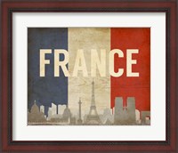 Framed Paris, France - Flags and Skyline