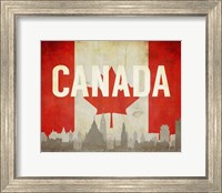 Framed Ottawa, Canada - Flags and Skyline