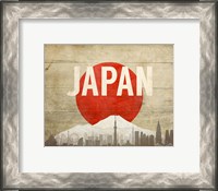Framed Tokyo, Japan - Flags and Skyline