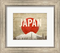 Framed Tokyo, Japan - Flags and Skyline