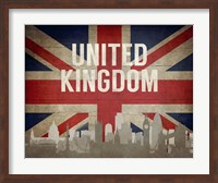 Framed London, United Kingdom - Flags and Skyline