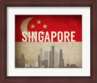 Framed Singapore - Flags and Skyline