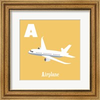 Framed 'Transportation Alphabet - A is for Airplane' border=